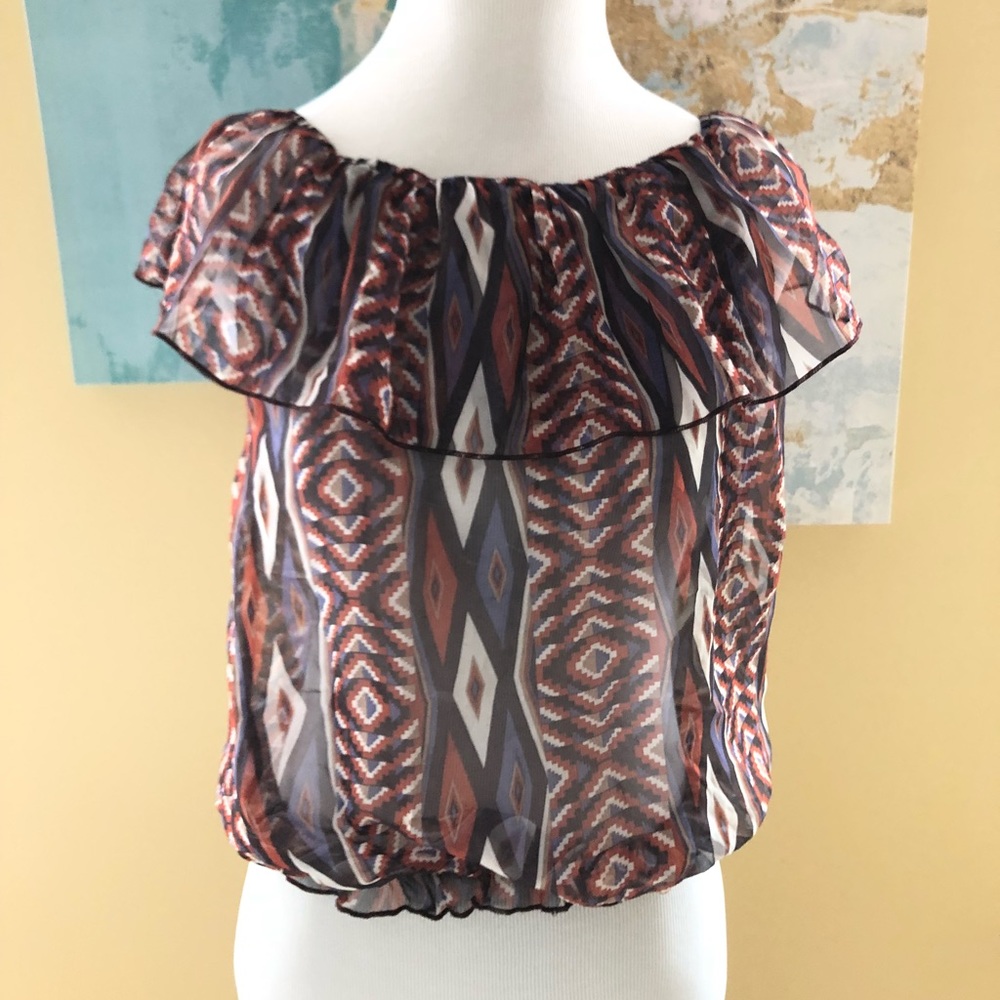 ✨SALE✨ Aztec Sheer Crop Top • Small • Swoon